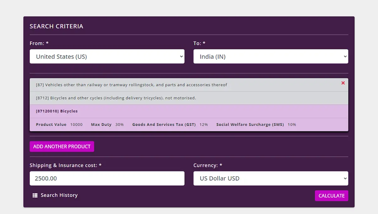 Shipping being added to the calculation